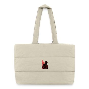 Sweat à capuche Noir City Silhouette - Sac shopping matelassé - blanc naturel - Devant