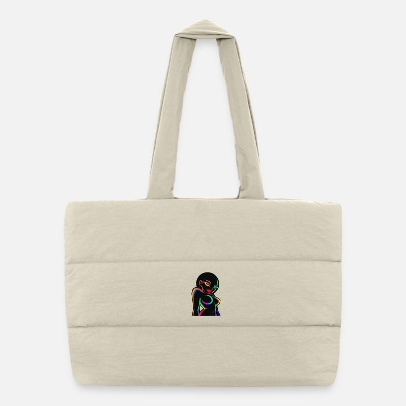 Silhouette arc-en-ciel néon Sac shopping matelassé