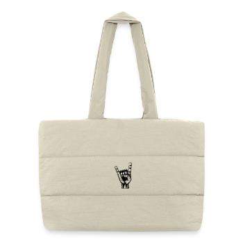 Mano_Mutant_rechts _Motivfarbe_frei_waehlbar - Sac shopping matelassé - blanc naturel - Devant