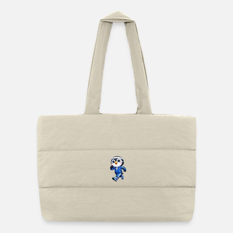 Marathon de jogging de pingouin sympa Sac shopping matelassé
