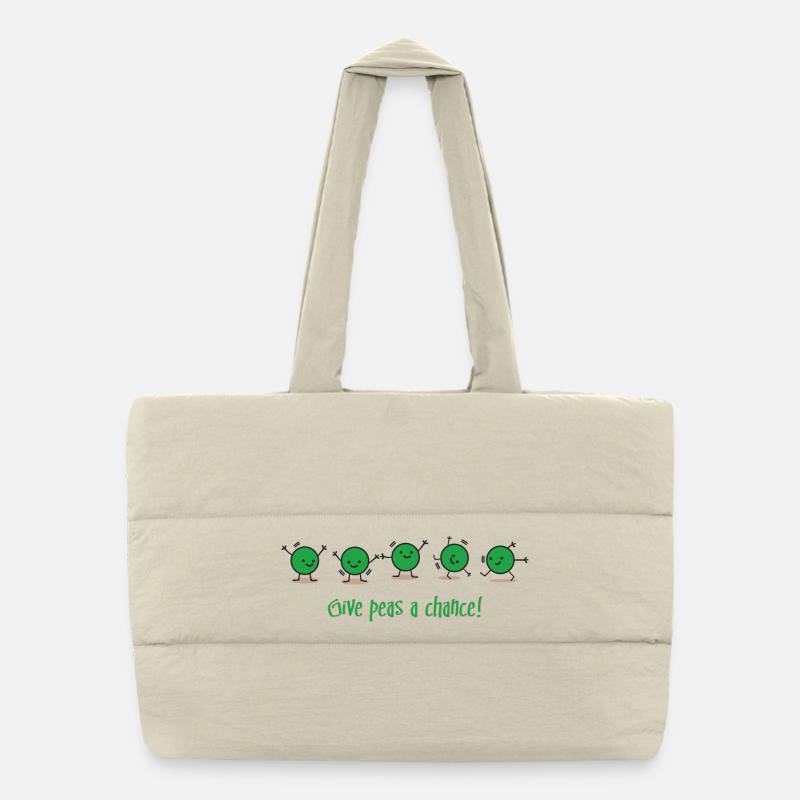 Give Peas a Chance! Puffer-Einkaufstasche