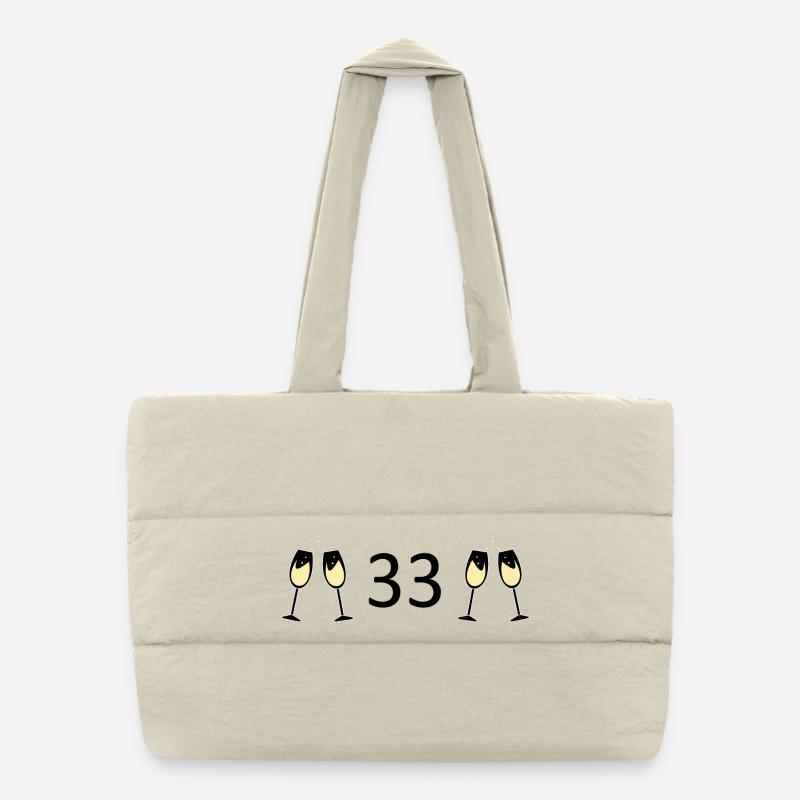 33e anniversaire 33 ans 33 ans numéro 33 Sac shopping matelassé