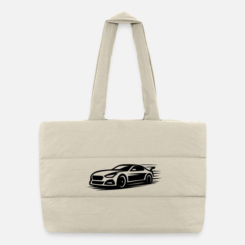 Design élégant de silhouette de voiture de sport Sac shopping matelassé