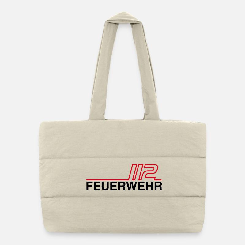 Feuerwehr 112 Neon Linien Puffer-Einkaufstasche