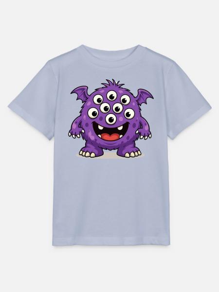Lila Monster mit vielen Augen - Stanley/Stella Kinder T-Shirt MINI CREATOR  - Lavendel-Violett