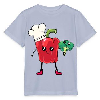 Paprika Koch Brokkoli Gemüse Küche Kochkunst - Stanley/Stella Kinder T-Shirt MINI CREATOR  - Lavendel-Violett - Vorne - Braiden (125cm)