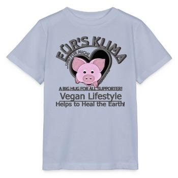 Schweinchen weibl. Vegan Klima SabineVegan - Stanley/Stella Kinder T-Shirt MINI CREATOR  - Lavendel-Violett - Vorne - Braiden (125cm)
