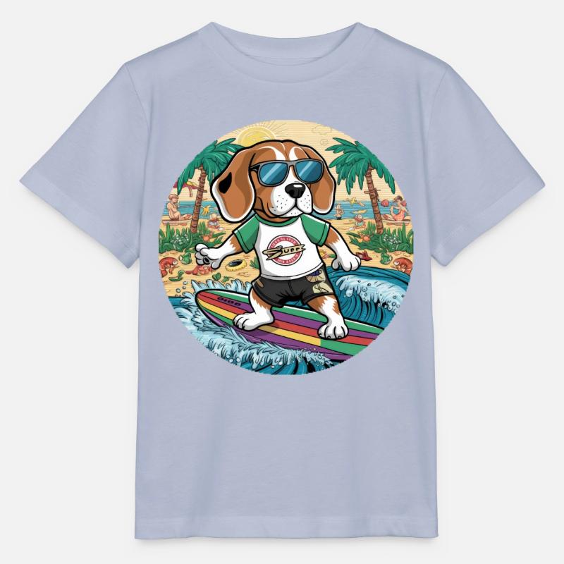 Un beagle cool adore le surf - T-shirt bio MINI CREATOR Stanley/Stella Enfant - lavande-violet