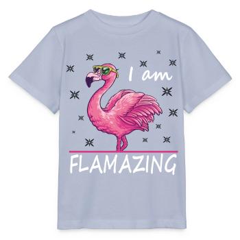 Lustiger Flamingo ich bin Flamazing - Stanley/Stella Kinder T-Shirt MINI CREATOR  - Lavendel-Violett - Vorne - Braiden (125cm)