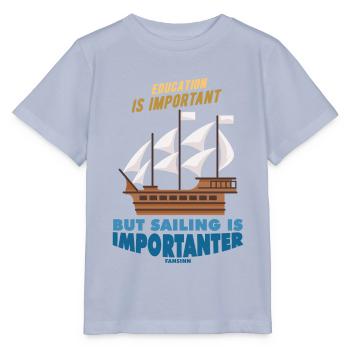 Education Is Important But Sailing Is Importanter - Stanley/Stella MINI CREATOR Kids’ T-Shirt - lavender-violet - Front - Braiden (125cm)