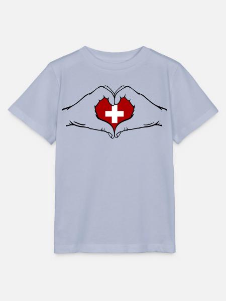 Schweiz Herzform - Stanley/Stella Kinder T-Shirt MINI CREATOR - Lavendel-Violett