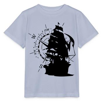 WindRose mit Segelschiff | Freizeimode Bstyled - Stanley/Stella Kinder T-Shirt MINI CREATOR  - Lavendel-Violett - Vorne - Braiden (125cm)