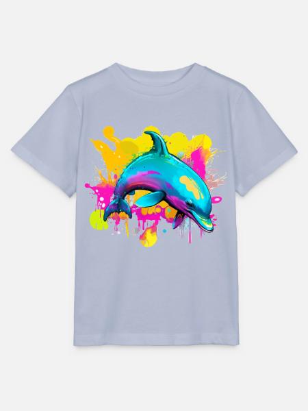 Bunter Delfin - Stanley/Stella Kinder T-Shirt MINI CREATOR - Lavendel-Violett
