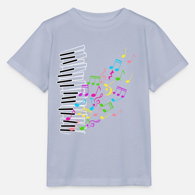 Notes colorées piano - T-shirt bio MINI CREATOR Stanley/Stella Enfant - lavande-violet