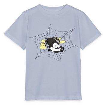 Hungry spider on the web - Stanley/Stella MINI CREATOR Kids’ T-Shirt - lavender-violet - Front - Braiden (125cm)