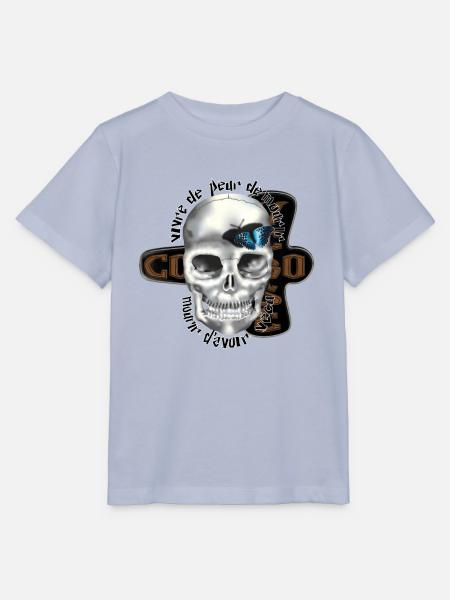 Umstrittener blauer Schmetterlingsschädel - Stanley/Stella Kinder T-Shirt MINI CREATOR - Lavendel-Violett