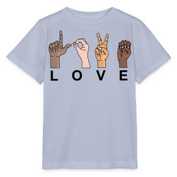 L’amour en langue des signes / AMOUR - T-shirt bio MINI CREATOR Stanley/Stella Enfant - lavande-violet - Devant - Braiden (125cm)