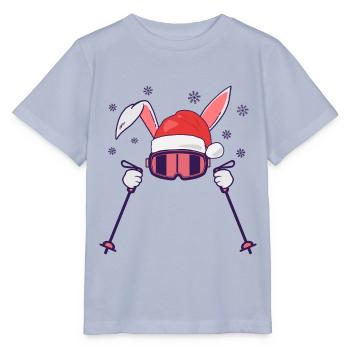 Lapin de ski Lapin de ski avec chapeau de Père Noël et bâtons de ski - T-shirt bio MINI CREATOR Stanley/Stella Enfant - lavande-violet - Devant - Braiden (125cm)