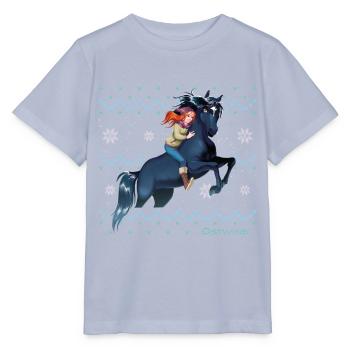 Ostwind und Mika beim Reiten Christmas Sweater - Stanley/Stella Kinder T-Shirt MINI CREATOR  - Lavendel-Violett - Vorne - Braiden (125cm)