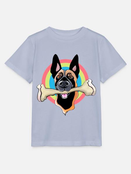 Malinois mit Knochen - Stanley/Stella Kinder T-Shirt MINI CREATOR - Lavendel-Violett