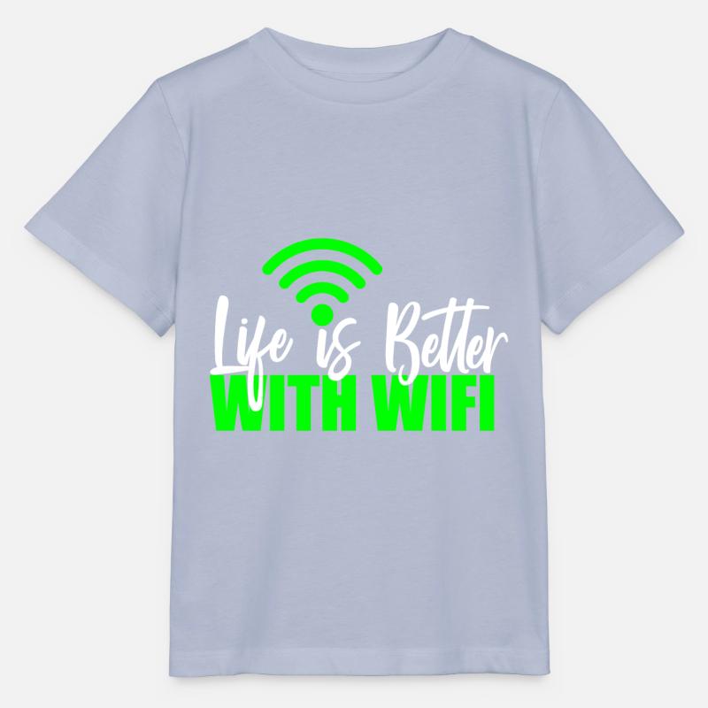Wlan Wifi Computer Scientist Programmer Geek Gift - Stanley/Stella MINI CREATOR Kids’ T-Shirt - lavender-violet