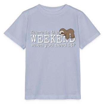 Where is the Weekend? Kawaii Sloth Weekend - Stanley/Stella MINI CREATOR Kids’ T-Shirt - lavender-violet - Front - Braiden (125cm)