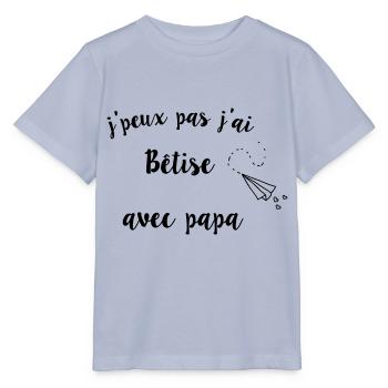 j'peux pas j ai bêtise avec papa - T-shirt bio MINI CREATOR Stanley/Stella Enfant - lavande-violet - Devant - Braiden (125cm)