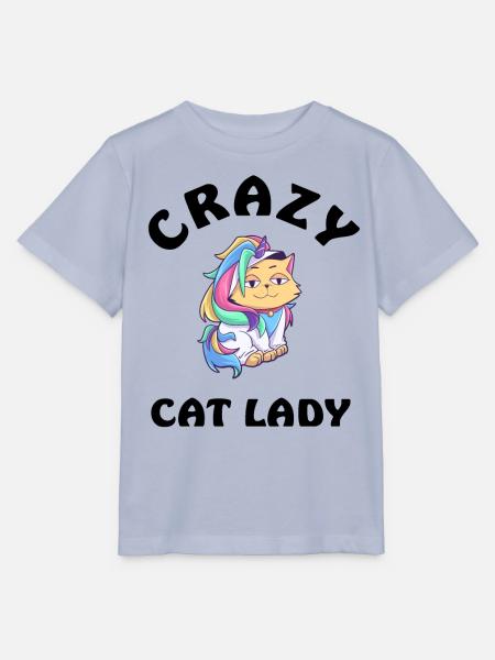 Crazy Cat Lady - Stanley/Stella Kinder T-Shirt MINI CREATOR - Lavendel-Violett
