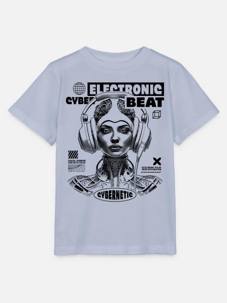 Futuristische Space-Frau Shirt für Techno Freaks - Stanley/Stella Kinder T-Shirt MINI CREATOR - Lavendel-Violett