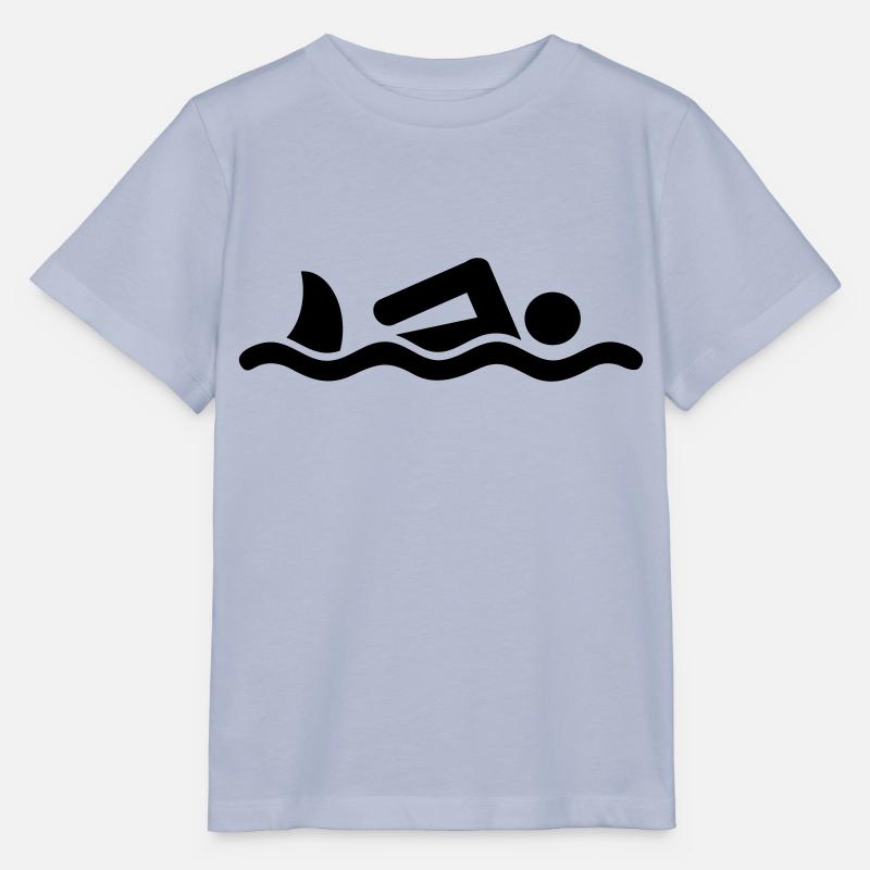 Swimmer with a shark - Stanley/Stella MINI CREATOR Kids’ T-Shirt - lavender-violet