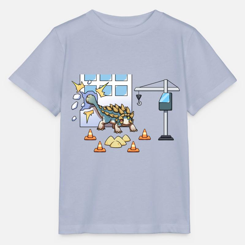 Cooler Ankylosaurus Baustelle Kran Dino - Stanley/Stella Kinder T-Shirt MINI CREATOR  - Lavendel-Violett