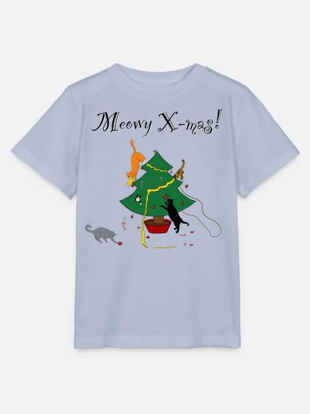 Meowy X mas mayhem - Stanley/Stella Kinder T-Shirt MINI CREATOR - Lavendel-Violett