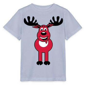 Deer Rudolph 3c Funny cartoon character - Stanley/Stella MINI CREATOR Kids’ T-Shirt - lavender-violet - Front - Braiden (125cm)