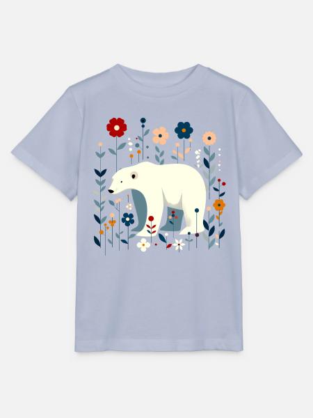 Floraler Eisbär - Stanley/Stella Kinder T-Shirt MINI CREATOR - Lavendel-Violett