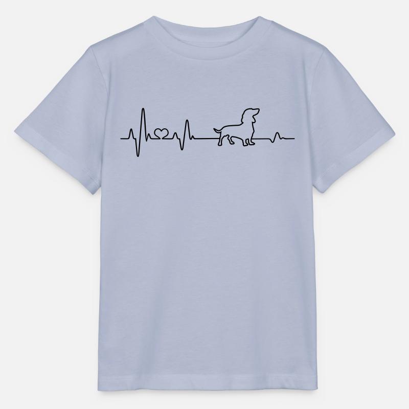 Dackel Hund Hundebesitzer Geschenk Herzschlag EKG - Stanley/Stella Kinder T-Shirt MINI CREATOR - Lavendel-Violett