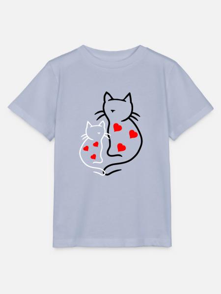 80er 90er Herz Herzen Katze Katzen Vintage Retro - Stanley/Stella Kinder T-Shirt MINI CREATOR - Lavendel-Violett
