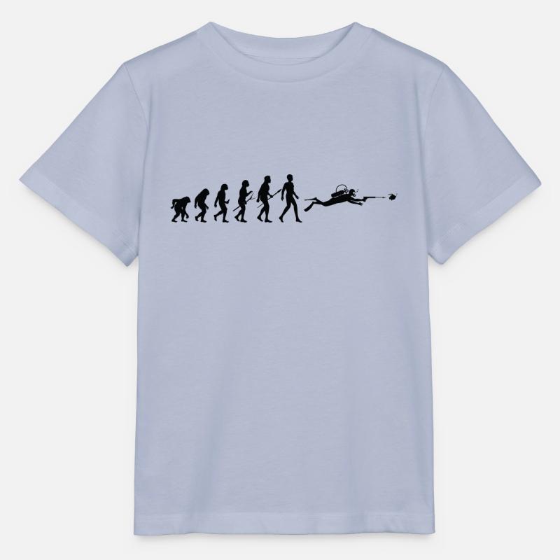 Evolution mand dykker - Stanley/Stella T-shirt MINI CREATOR til børn - lavendel-violet