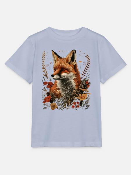 Natur Floral Fuchs - Stanley/Stella Kinder T-Shirt MINI CREATOR - Lavendel-Violett