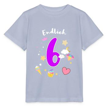Geschenk 6 Jahre alt 6. Geburtstag Mädchen - Stanley/Stella Kinder T-Shirt MINI CREATOR  - Lavendel-Violett - Vorne - Braiden (125cm)