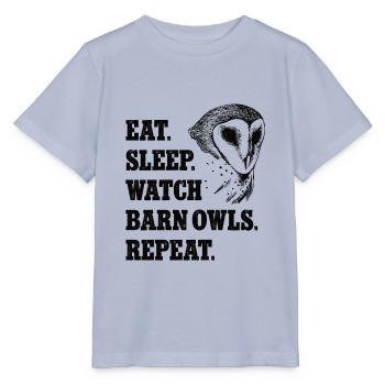 Schleiereule Eat Sleep Repeat Shirt Eulenliebhaber - Stanley/Stella Kinder T-Shirt MINI CREATOR  - Lavendel-Violett - Vorne - Braiden (125cm)
