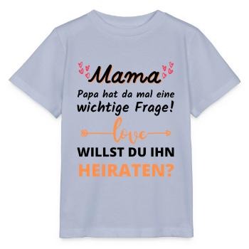 Mama willst du Papa heiraten Heiratsantrag - Stanley/Stella Kinder T-Shirt MINI CREATOR  - Lavendel-Violett - Vorne - Braiden (125cm)