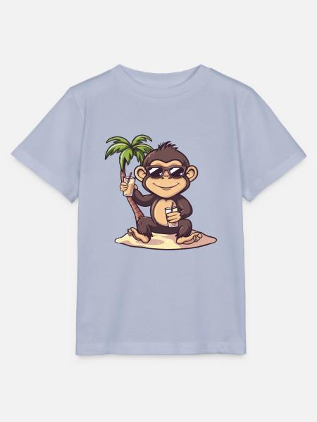Affe Sommer Strand Comic - Stanley/Stella Kinder T-Shirt MINI CREATOR  - Lavendel-Violett