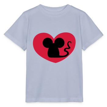 Verliebte Maus / Mouse in love / souris amoureuse - Stanley/Stella Kinder T-Shirt MINI CREATOR  - Lavendel-Violett - Vorne - Braiden (125cm)