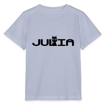 Julia avec un chat noir - T-shirt bio MINI CREATOR Stanley/Stella Enfant - lavande-violet - Devant - Braiden (125cm)