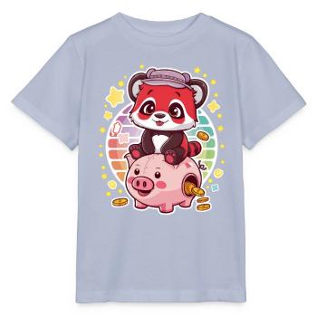 Panda Kawaii Rouge avec Tirelire - T-shirt bio MINI CREATOR Stanley/Stella Enfant - lavande-violet - Devant - Braiden (125cm)