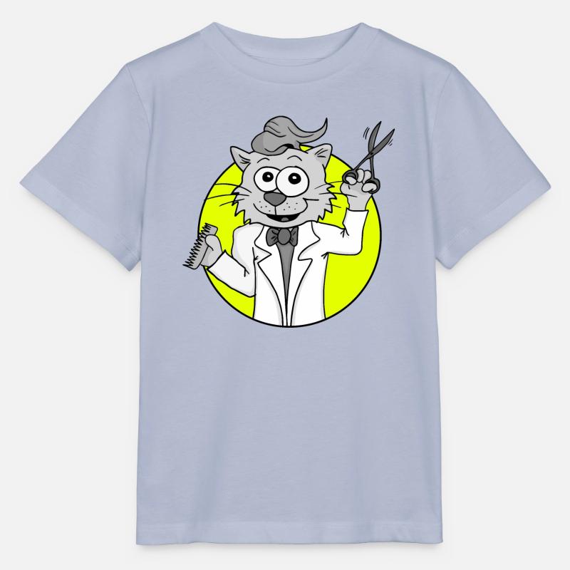 Coiffeur rétro chat - Motif coiffeur - T-shirt bio MINI CREATOR Stanley/Stella Enfant - lavande-violet