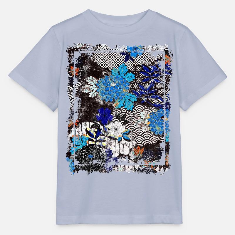 Japanisches Blumenmuster Chrysanthemenkirsche - Stanley/Stella Kinder T-Shirt MINI CREATOR - Lavendel-Violett