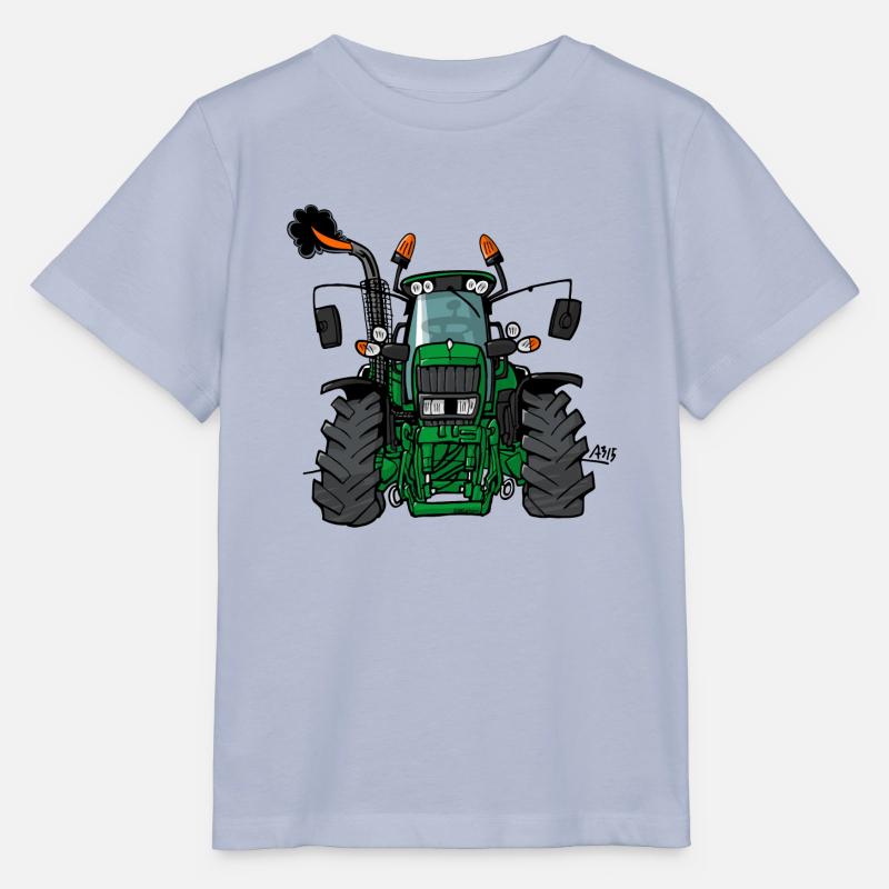 0175 Green tractor - Stanley/Stella MINI CREATOR Kids’ T-Shirt - lavender-violet