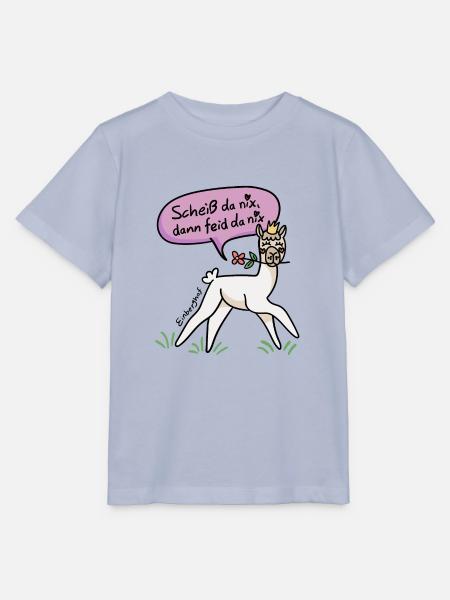 Alpaka Bayerisch "Scheiß da nix, dann feid da nix" - Stanley/Stella Kinder T-Shirt MINI CREATOR - Lavendel-Violett