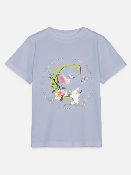 Anfangsbuchstabe C mit Katze - Stanley/Stella Kinder T-Shirt MINI CREATOR  - Lavendel-Violett